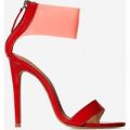 Britt Perspex Cuff Heel In Red Patent, Red