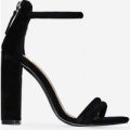 Brooke Barely There Block Heel In Black Faux Suede, Black