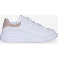 fever gem embellished trainers in nude faux leather