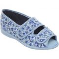 Cosyfeet Millie Extra Roomy Women’s Fabric Shoes – Blue/Lilac Floral 9