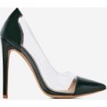 Cici Perspex Court Heel In Green Patent, Green