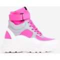 Coco High Top Reflective Trainer In Pink, Pink