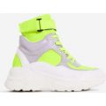 Coco High Top Reflective Trainer In Lime Green, Green