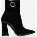 Cuban Cut Out Detail Ankle Boot In Black Patent, Black