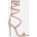 Danni Strappy Heel In Blush Faux Suede, Pink
