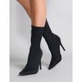 Direct Pointy Sock Boots Stretch, Black