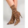 Direct Pointy Sock Boots Print, Leopard