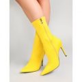 Direct Pointy Sock Boots, Yellow