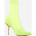 Doll Perspex Ankle Sock Boot In Yellow, Yellow