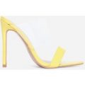 Dream Pointed Perspex Mule In Yellow Patent, Yellow