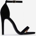 Emerson Barely There Heel In Black Faux Suede, Black