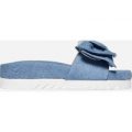 Ednes Bow Slider In Light Blue Denim, Blue