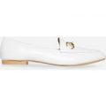 Emily Loafer In White Faux Leather, White