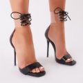 Empress Perspex Cuff Heels Patent, Black