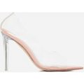 Ethereal Peep Toe Perspex Court Heel In Nude Patent, Nude