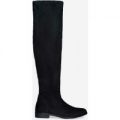 Maxine Long Boot In Black Faux Suede, Black