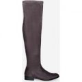 Maxine Long Boot In Grey Faux Suede, Grey
