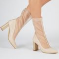 Fawn Mesh Ankle Boot In Nude, Nude