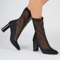 Fawn Mesh Ankle Boot In Black, Black
