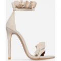 Florence Frill Detail Heel In Nude Faux Suede, Nude