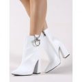 Forever Metal Trim Ankle Boots, White