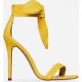 Future Tie Up Heel In Yellow Faux Suede, Yellow