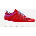 Athena Chunky Sole Trainer In Red, Red