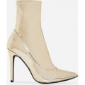 Hadley Pointed Toe Ankle Boot In Metallic Gold Faux Leather, Gold