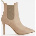 Hettie Elasticated Ankle Boot In Nude Faux Suede, Nude