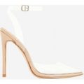 Icon Perspex Barely There Heel In Nude Patent, Nude