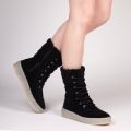 Zuri Ankle Boot In Black Faux Suede, Black