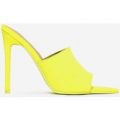 Cece Pointed Peep Toe Mule In Neon Yellow Faux Suede, Yellow