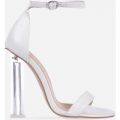 Jada Perspex Heel in White Faux Leather, White