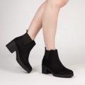Elin Ankle Boot In Black Faux Suede, Black