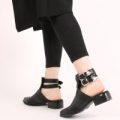 Tegan Western Style Mule Boots Croc, Black