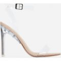 Invisible Barely There Flat Perspex Heel In Nude Patent, Nude