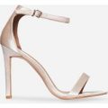Isabel Barely There Heel In Nude Satin, Nude