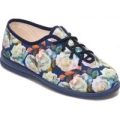 Cosyfeet Sammi Extra Roomy Women’s Fabric Shoes – Navy Rose 5