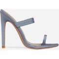 Jackson Toe Strap Mule In Grey Lycra, Grey