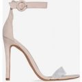 Jena Perspex Barley There Heel In Nude Faux Suede, Nude