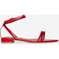 Karla Pointed Toe Sandal In Red Patent, Red