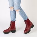 Khloe Chunky Sole Lace Up Ankle Boot, Bordeaux