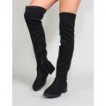 Ronnie Over the Knee Boots Faux Suede, Black