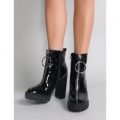 Legassy Platform Ankle Boots Patent, Black