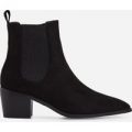 Leonie Ankle Chelsea Boot In Black Faux Suede, Black