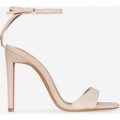 Lilan Barely There Heel In Nude Faux Suede, Nude