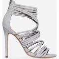 Luella Wrap Over Heel In Grey Faux Suede, Grey