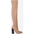 Malo Over The Knee Long Boot In Mocha Faux Suede, Brown