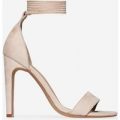 Malone Lace Up Heel In Nude Faux Suede, Nude