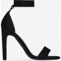 Malone Lace Up Heel In Black Faux Suede, Black